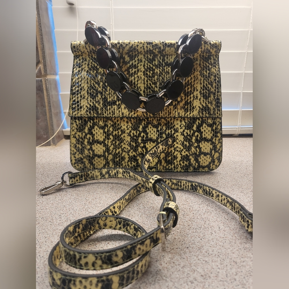 Charles & Keith Yellow Snake Print Women's Bag